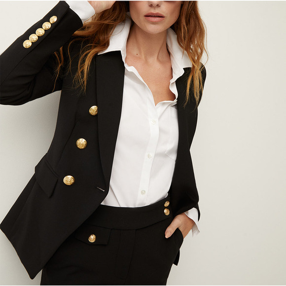 Veronica Beard 'Miller' Black Double Breasted Dickey Jacket Size 22
